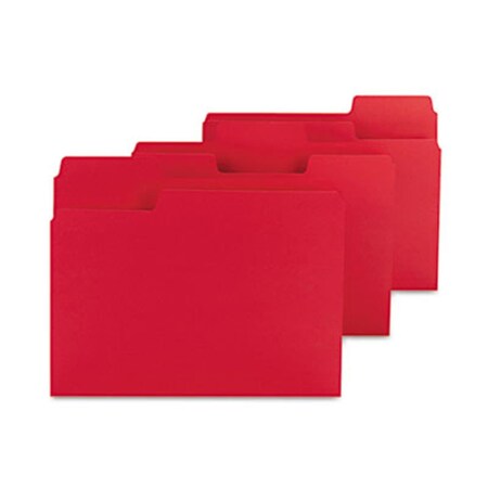Made-To-Stick SuperTab Colored File Folders- 1/3 Cut- Letter- Red- 100/Box, 100PK MA41441
